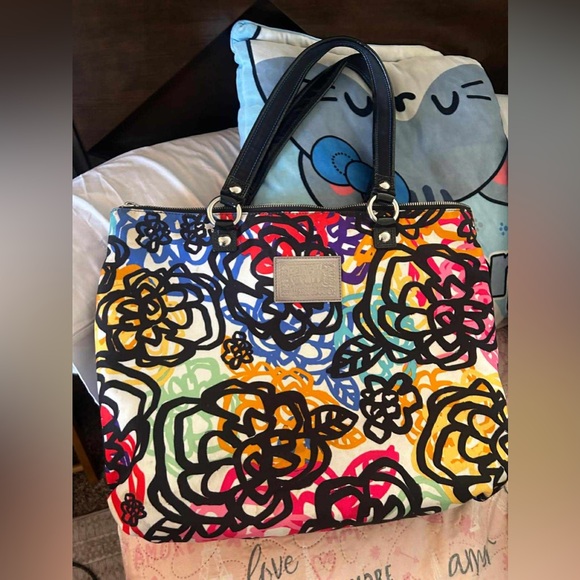 Coach Handbags - Coach Artistic Multicolor Tote with Black Accents
